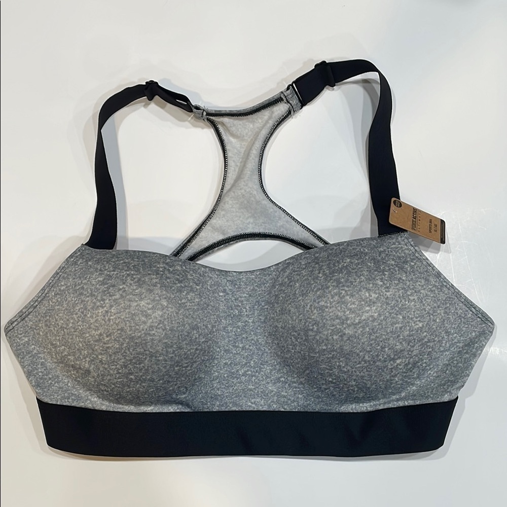 Gray and Black Women's Sports Bra